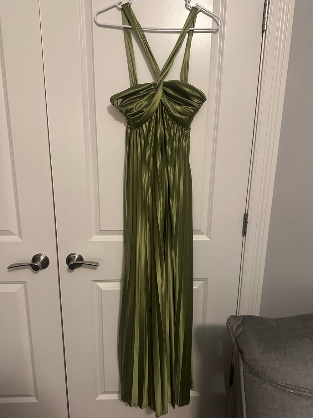 City Triangles Olive Green Drawstring Top